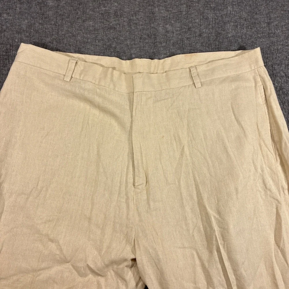 Martinez Montiel Linen‎ Blend Pants Mens 42x31 Tan Relaxed Fit Summer Beach